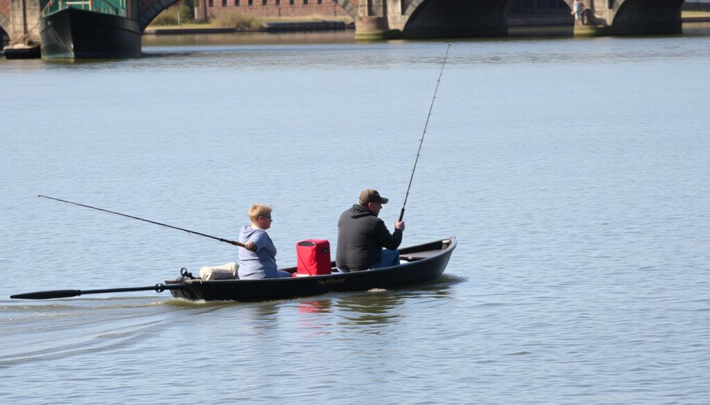 каналы и рыбалка - иллюстрация