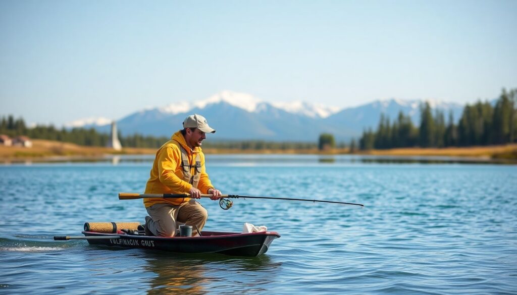 лагери и рыбная ловля - иллюстрация
