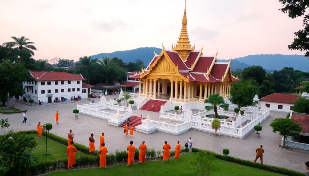Путешествия по Лаосе: Буддийские храмы и лодочные маршруты - иллюстрация