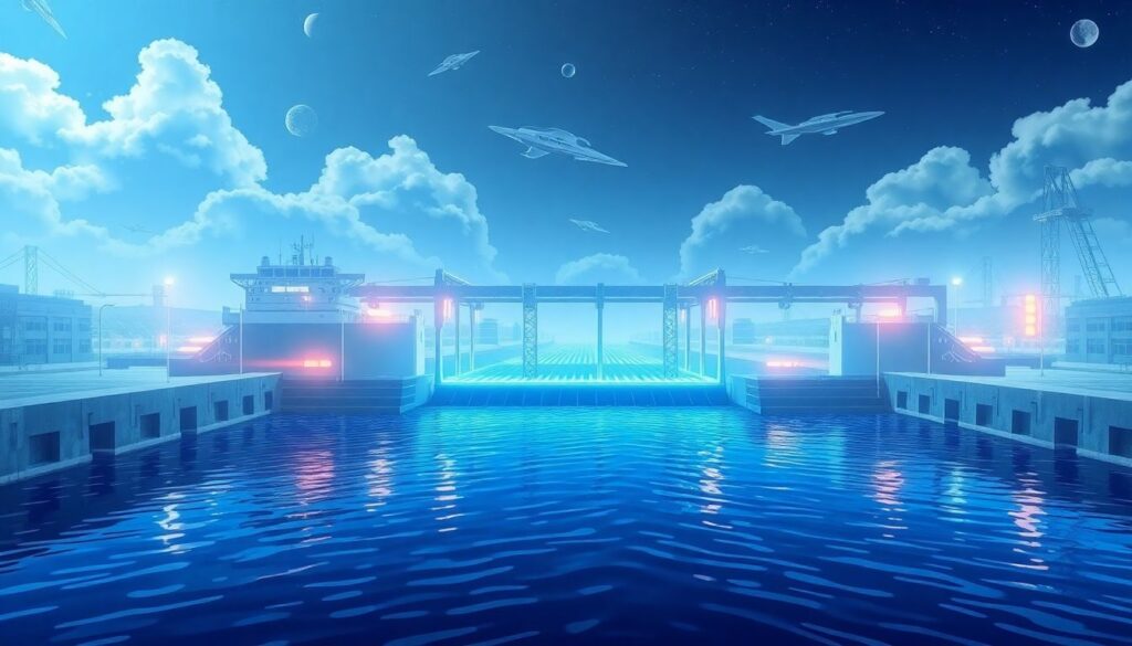 замки и каналы - иллюстрация