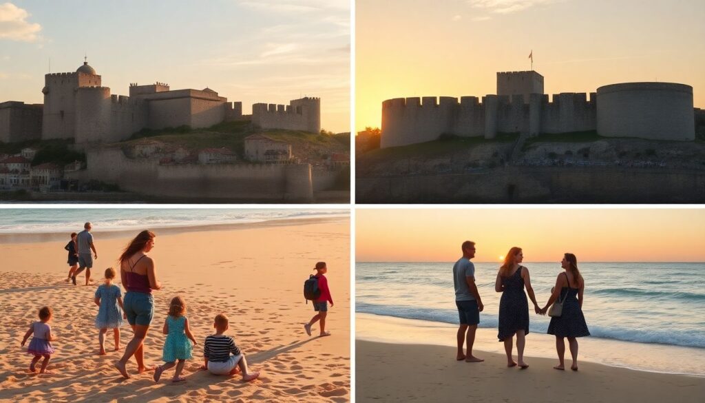 побережье и крепости - иллюстрация