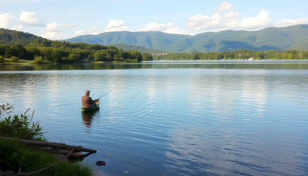 озера и рыба - иллюстрация