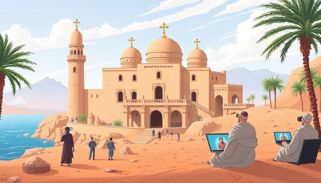 монастыри и Красное море - иллюстрация