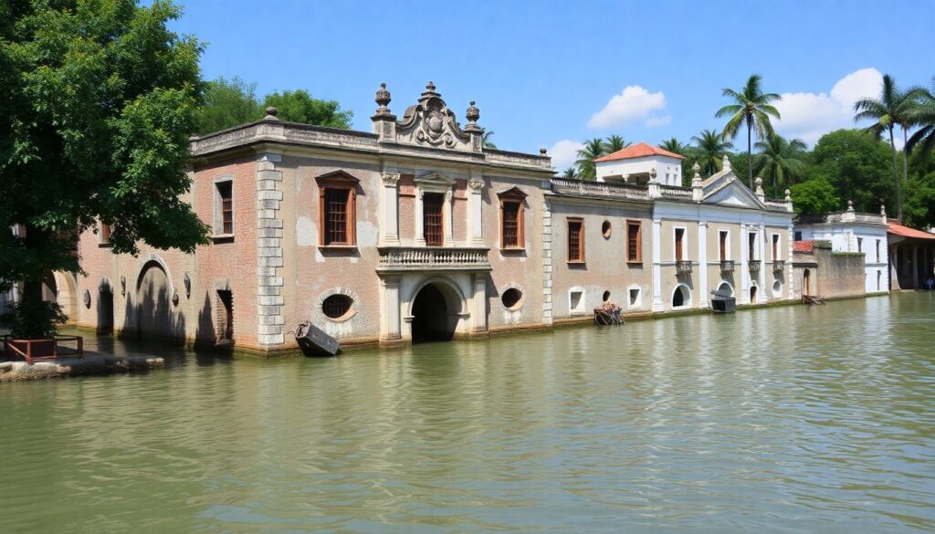 озера и колониальные города - иллюстрация