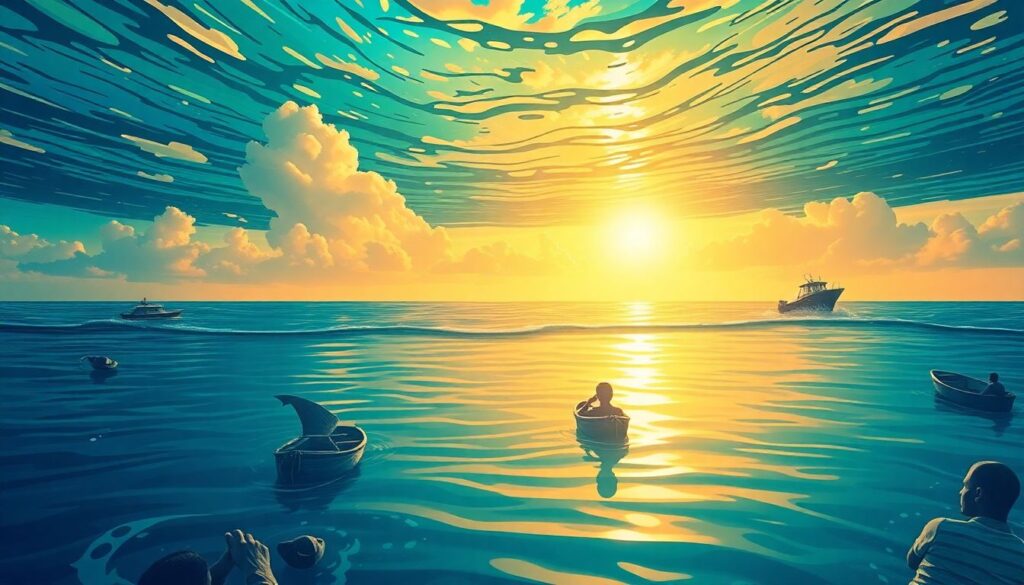 Путешествия по Мозамбикe: побережье Индийского океана и природный ресайклинг - иллюстрация