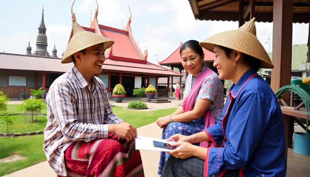 Истории знакомства с местной культурой в Таиланде - иллюстрация