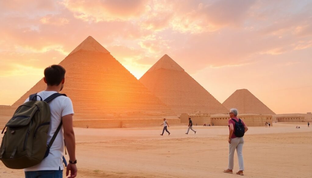 Путешествие по маршрутам вдоль Нила: пирамиды - иллюстрация