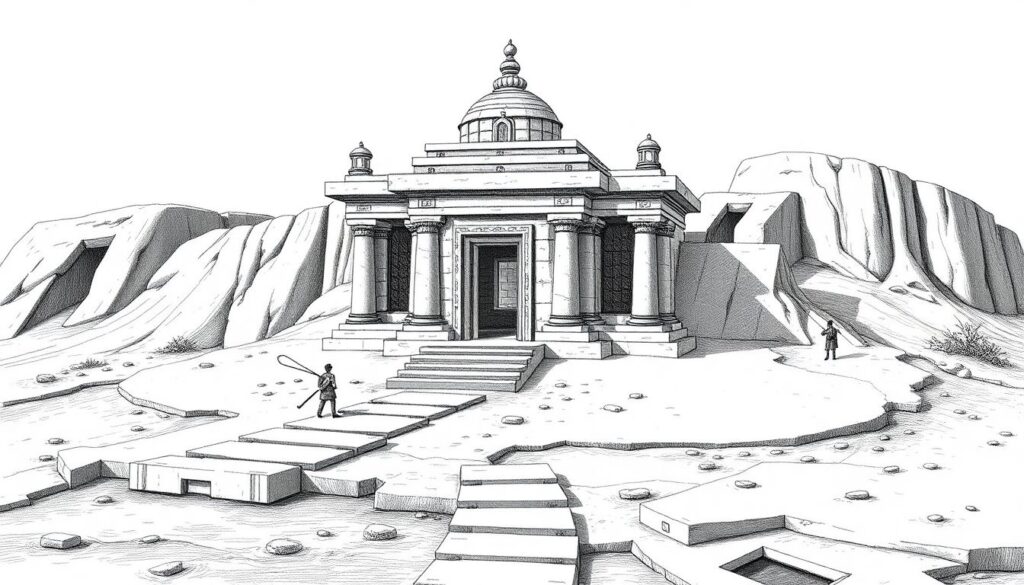 храмовые комплексы и рынки - иллюстрация