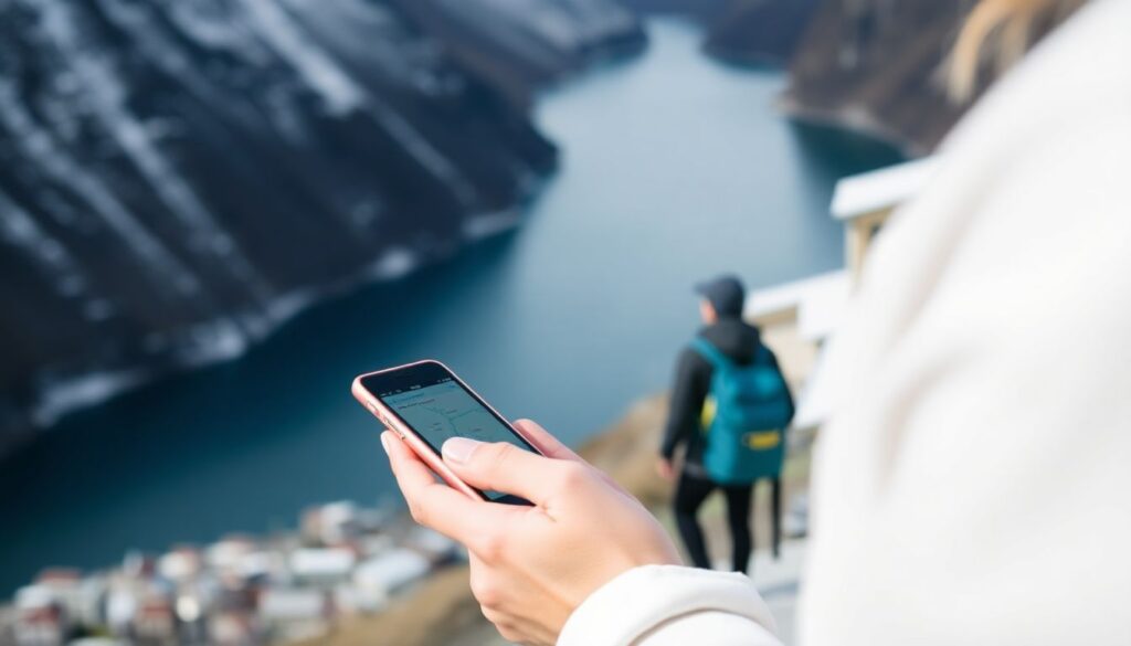 Путешествие по маршрутам Норвегии: фьорды и лофт-дизайн - иллюстрация