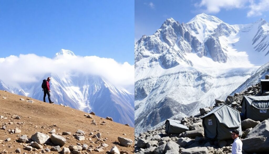 Истории о приключениях в Гималаях: треккинг и снежные перевалы - иллюстрация