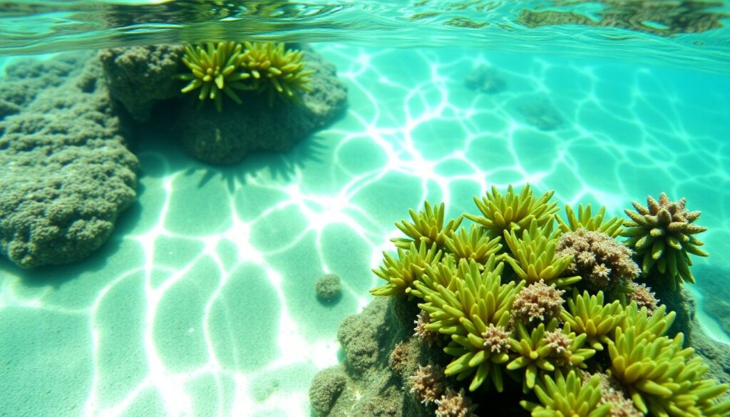 рифы и уникальная флора - иллюстрация