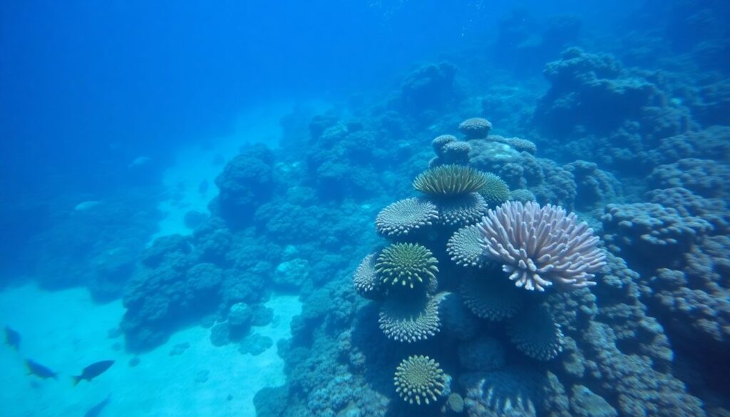 рифы и уникальная флора - иллюстрация