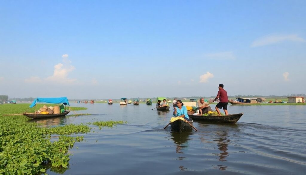 Плавучие рынки Бангладеш: маршруты и блюда у дахи - иллюстрация