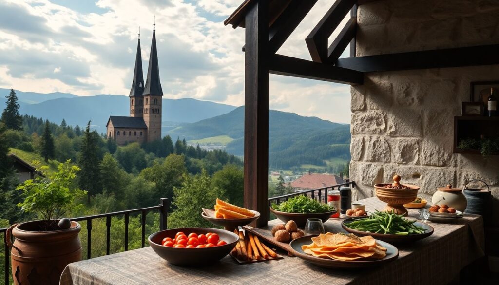 Трансильвания и кухня - иллюстрация