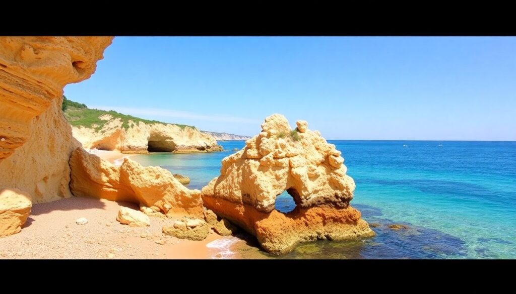 Путешествия по Алгарве: пляжи - иллюстрация