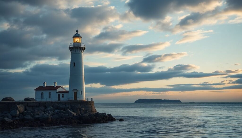 маяки и природа - иллюстрация