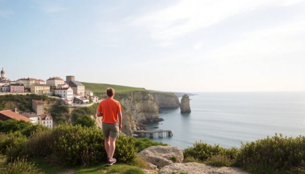 Путешествия по Нормандии: побережье - иллюстрация