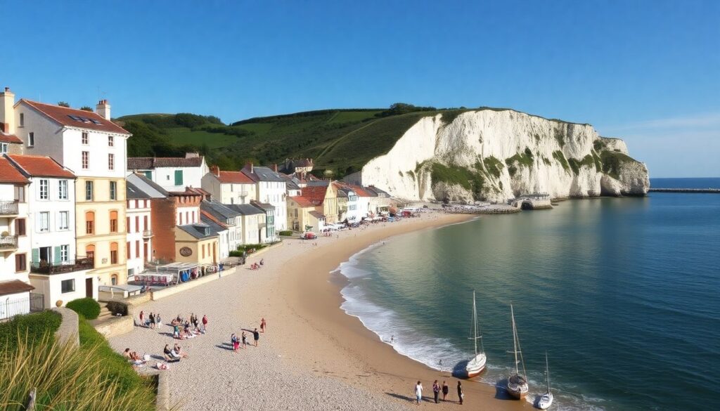 Путешествия по Нормандии: побережье - иллюстрация