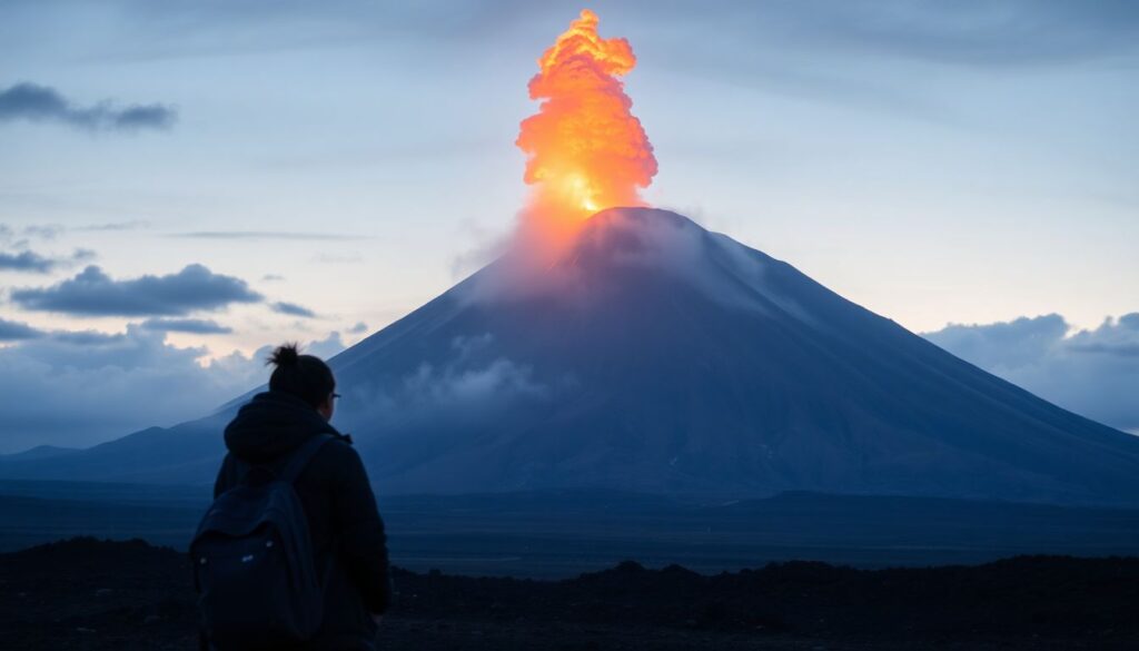 море и вулканы - иллюстрация