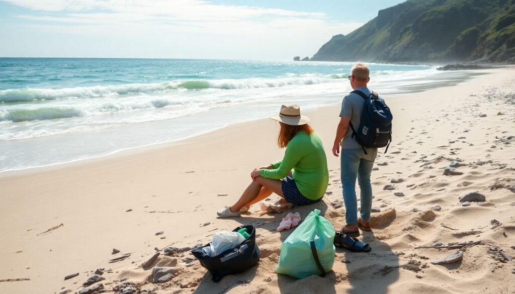 пляжи и экотуризм - иллюстрация