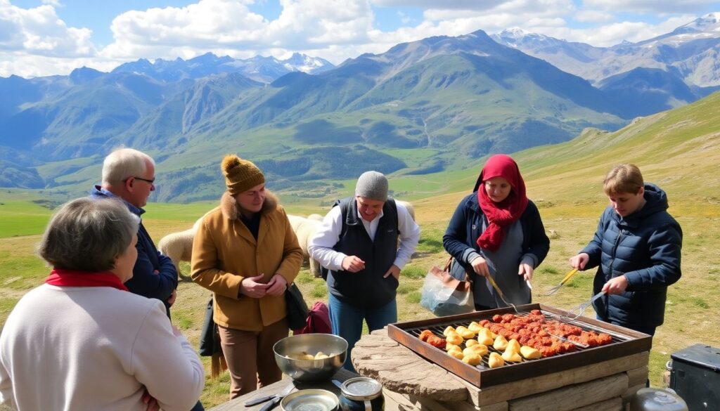 кухне и природные достопримечательности - иллюстрация