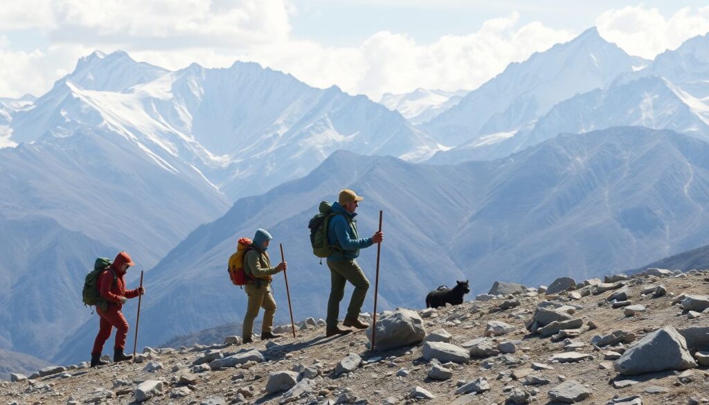 горы и древние пути - иллюстрация