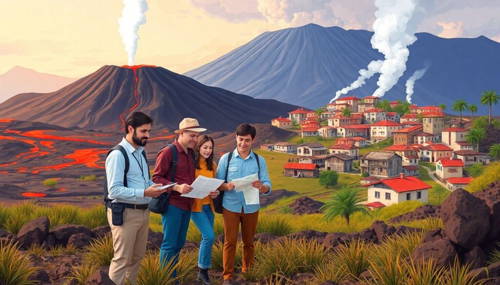 вулканы и культуры - иллюстрация