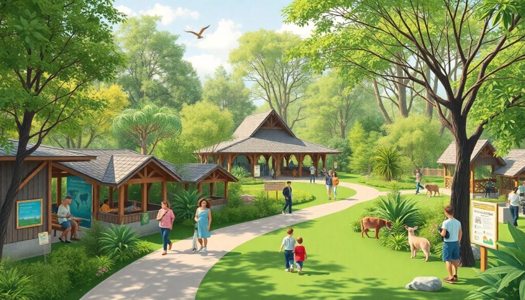 термальные источники и зоопарки - иллюстрация