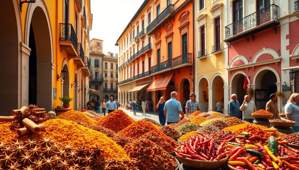 специи и колониальная архитектура - иллюстрация