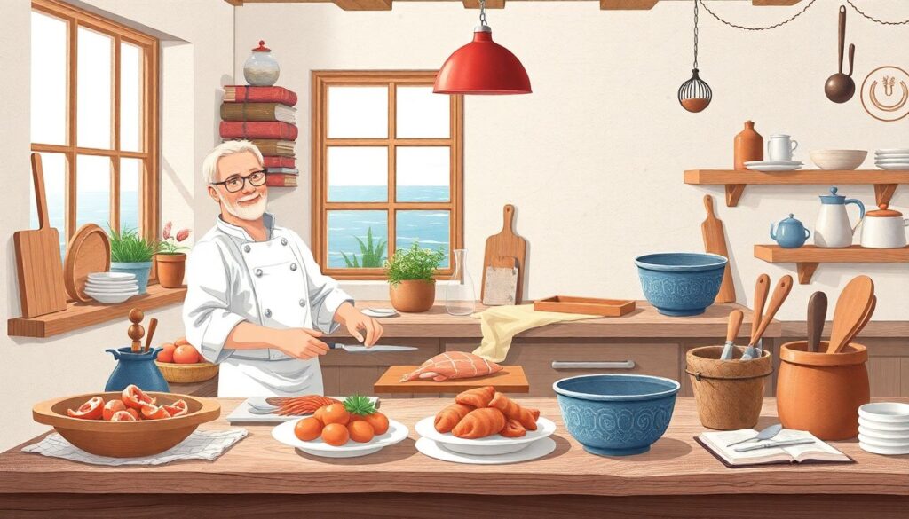 море и кухня - иллюстрация