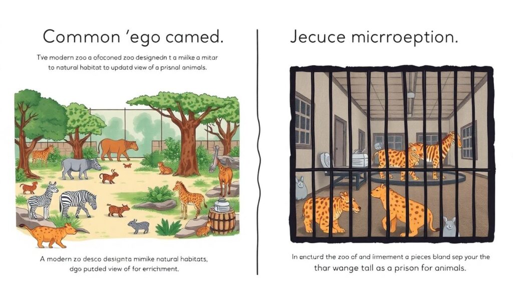 зоопарк и оперный театр - иллюстрация