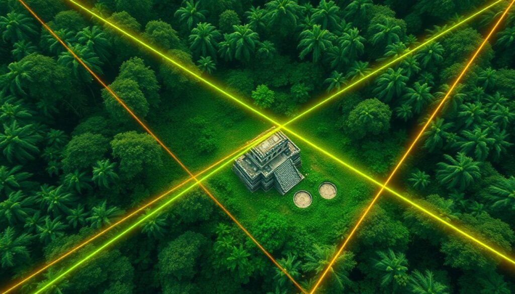 джунгли и древние руины - иллюстрация