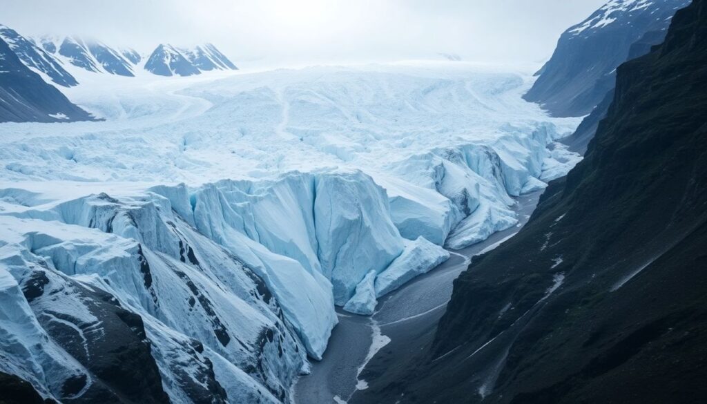 ледники и геотермальные источники - иллюстрация