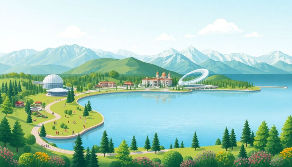 Путешествия по Республике Казахстан: Алматы - иллюстрация