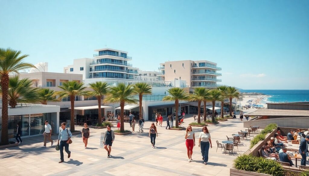 модные кварталы и моря - иллюстрация