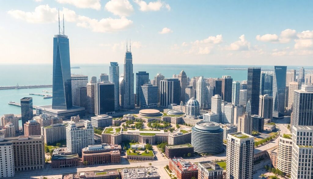 Истории путешествий по Чикаго: архитектура и сафари - иллюстрация