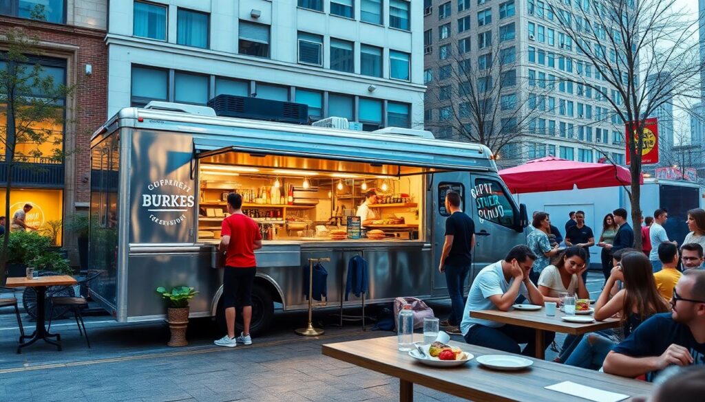 упор на уличную еду и рынки - иллюстрация