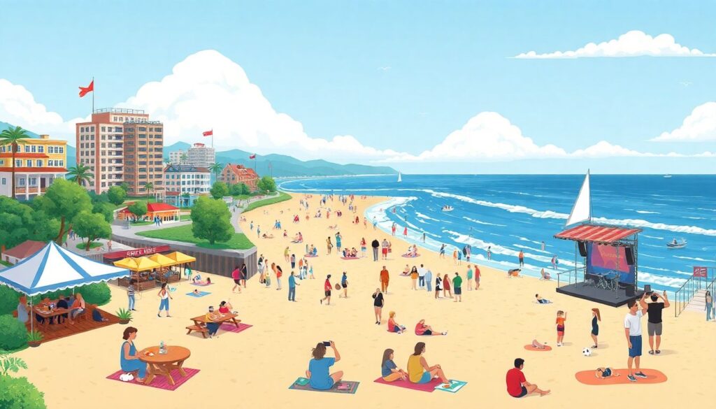 пляжи и парки - иллюстрация