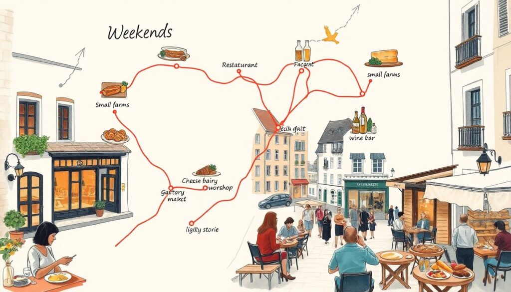 Кулинарный маршрут выходного дня: гастрономическое путешествие по соседнему региону - иллюстрация