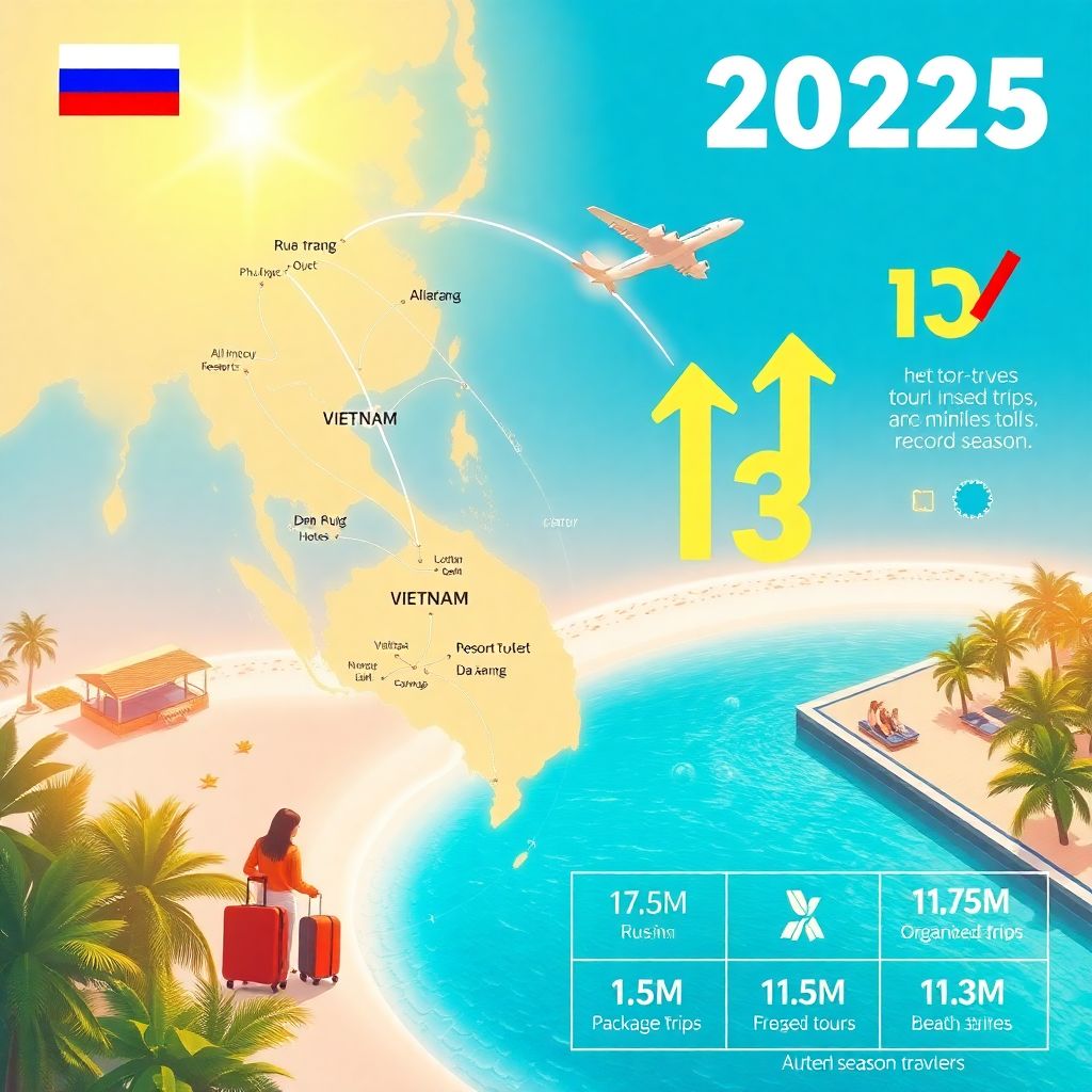 Турпоток из России во Вьетнам 2025: трёхкратный рост и рекорд сезона