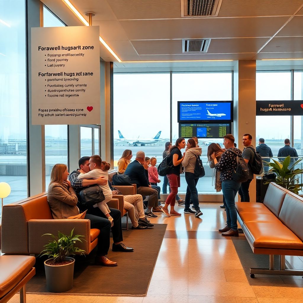 Аэропорт Омск открыл зону прощальных объятий и поцелуев для пассажиров